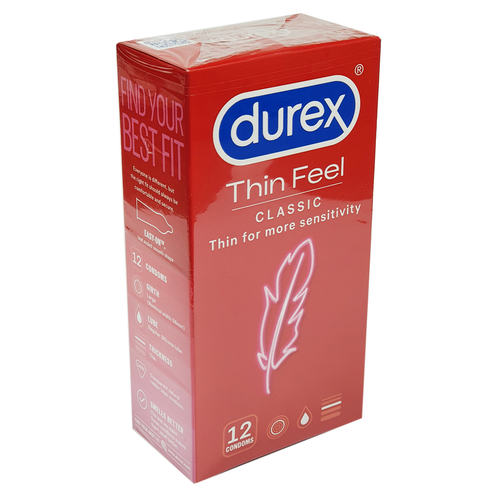 Durex Thin Feel Latex Condoms 12 pack - Combined and Mini Pill Contraceptives