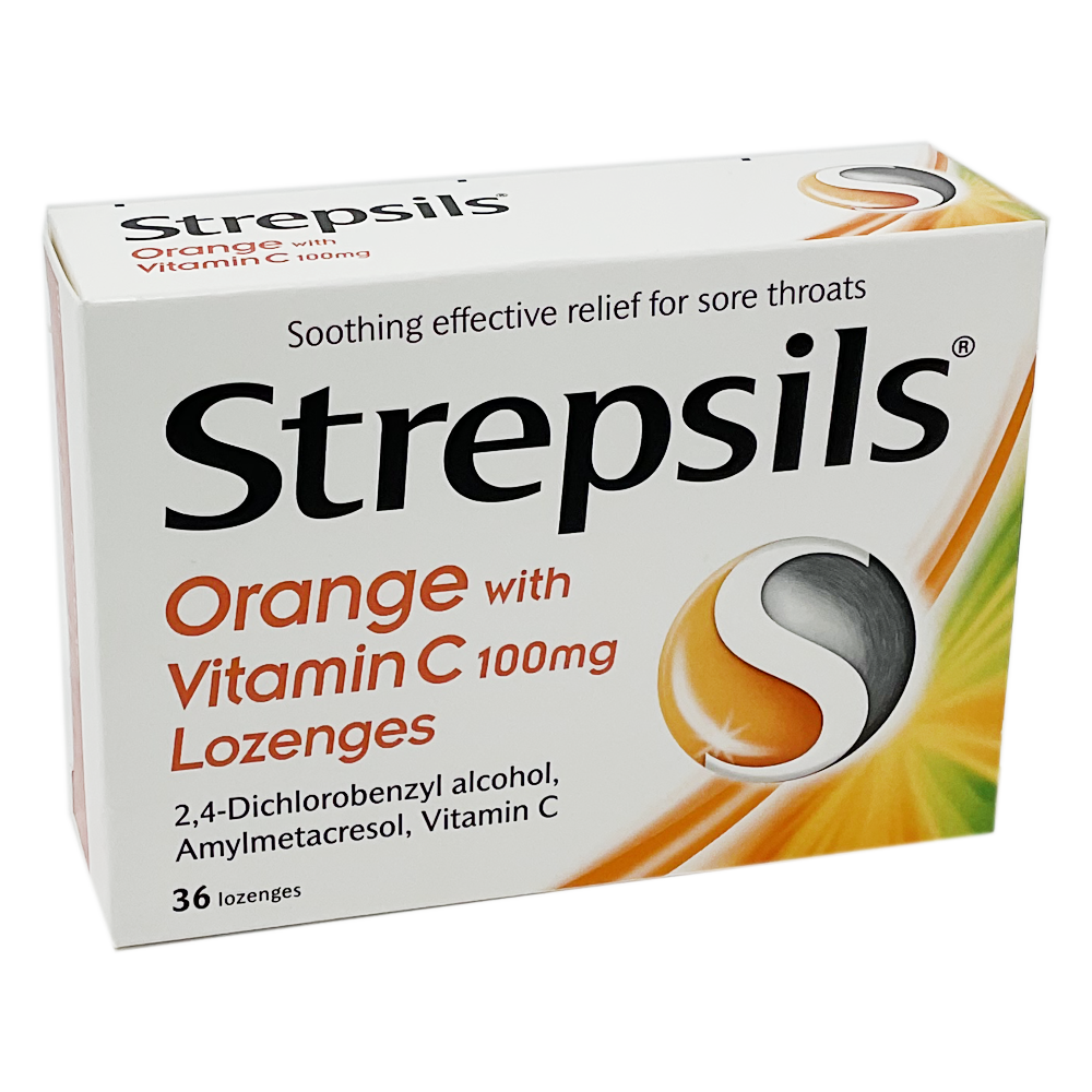 Strepsils Orange with Vitamin C 36tabs - Ear, Nose & Throat