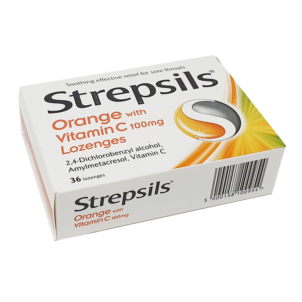 Strepsils Orange with Vitamin C 36tabs - Cold and Flu