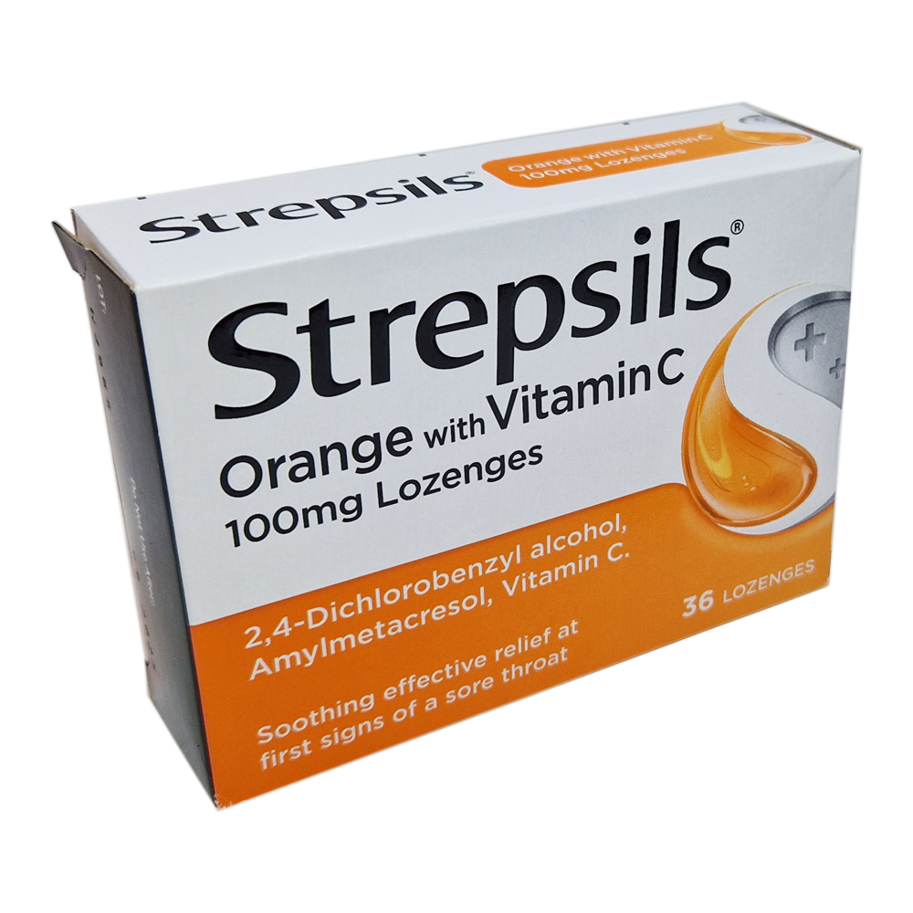 Buy Strepsils Orange with Vitamin C Lozenges 36 Cold & Flu