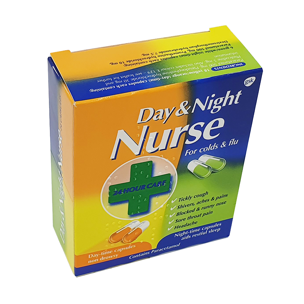 Day and Night Nurse Cold and Flu Relief 24caps - Cold and Flu