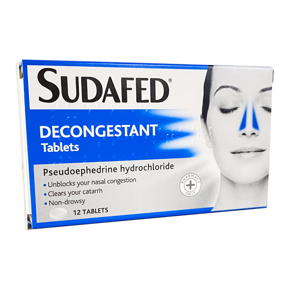Sudafed Decongestant Tablets - 12 Tablets