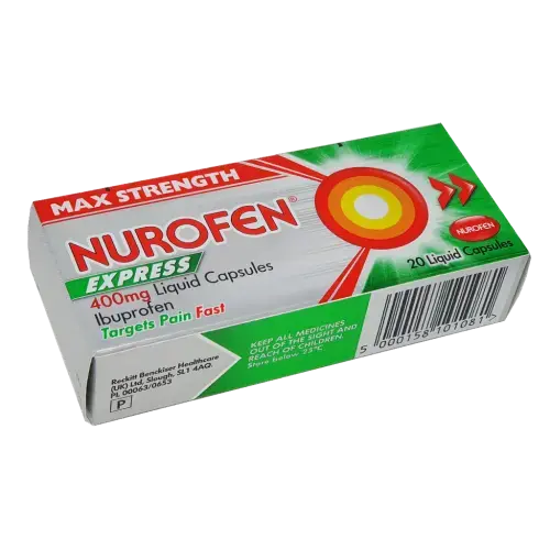 Nurofen Express  400mg Liquid Capsules Max Strength - 20 Capsules - Pain Relief