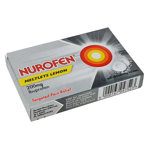 Nurofen Ibuprofen 200mg Meltlets Lemon - 12 Meltlets - Pain Relief