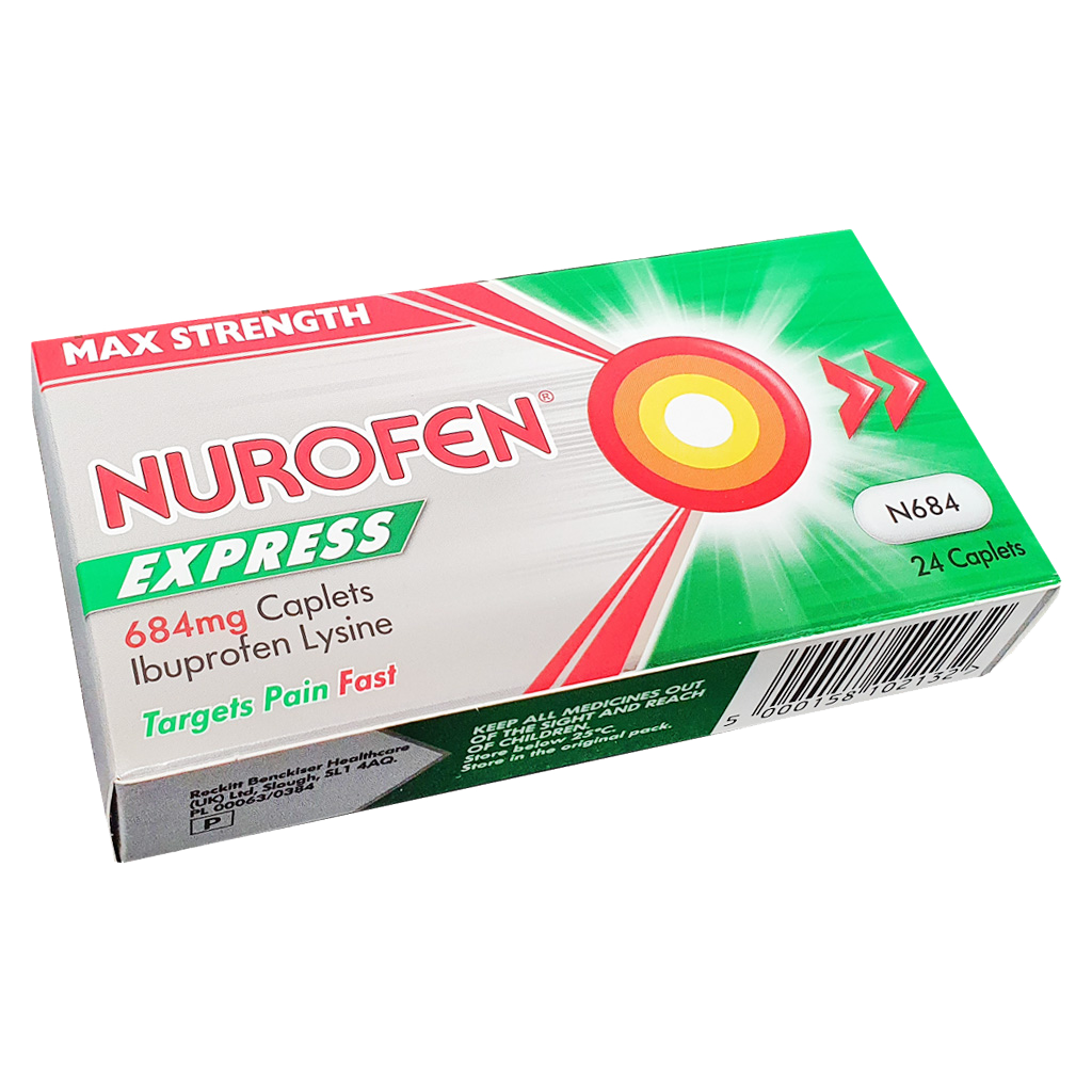 Nurofen Express 684mg Caplets - 24 Caplets - Pain Relief