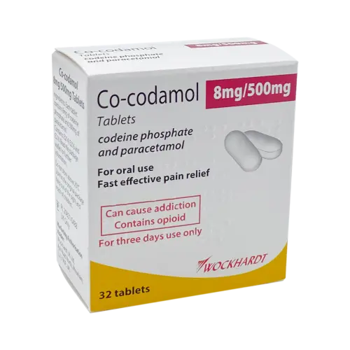 Co-Codamol 8/500mg Tablets - 32 Tablets - Codeine Pain Relief