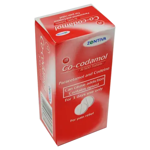 Co-Codamol 8/500mg Tablets - 32 Tablets - Codeine Pain Relief