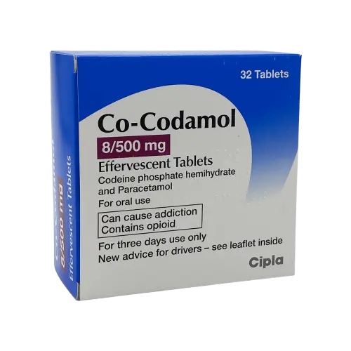 Co-Codamol 8/500Mg Effervescent Tablets - 32 Tablets Cipia