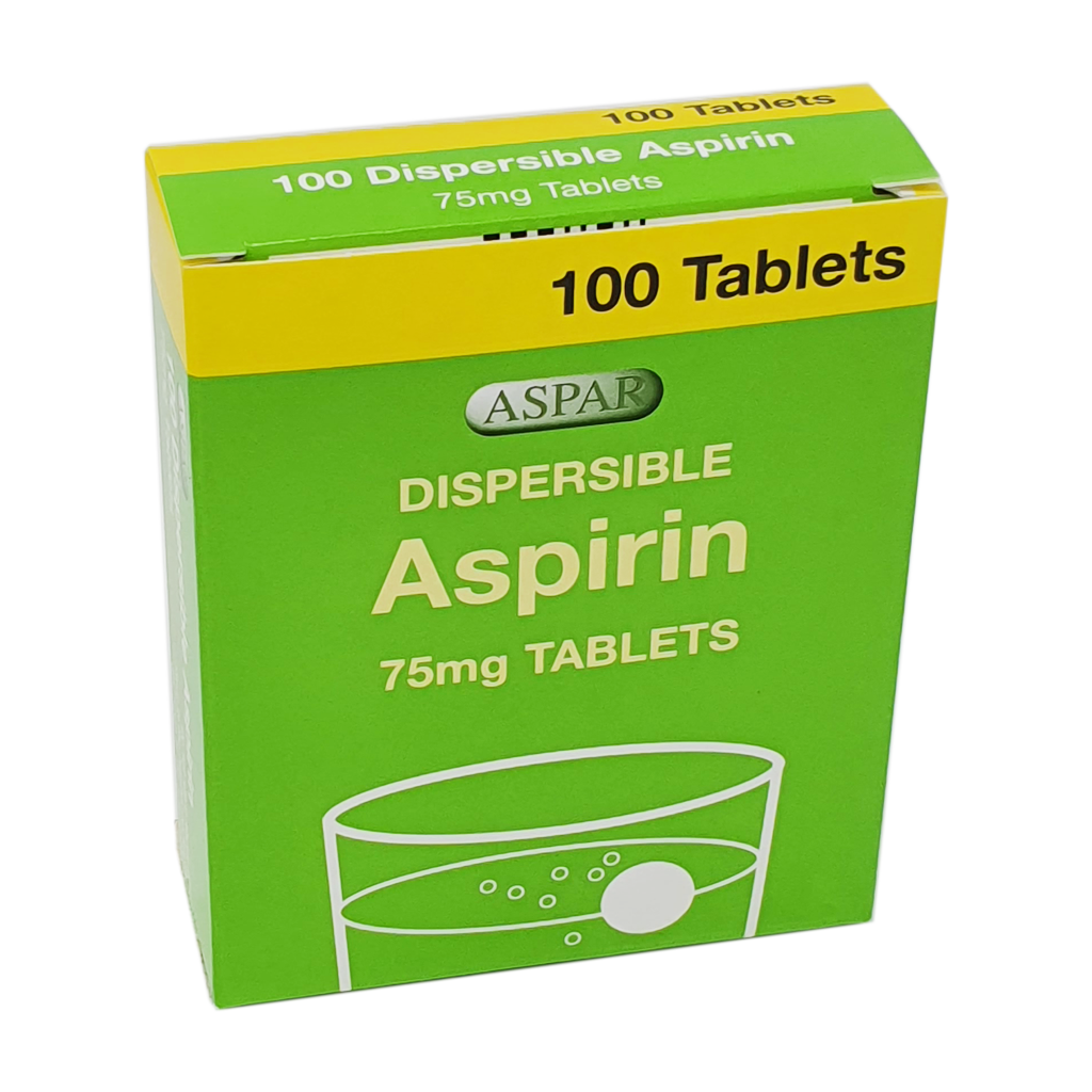Aspirin Dispersible 75mg Tablets - 100 Tablets - Pain Relief
