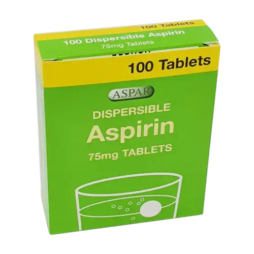 Aspirin Dispersible 75mg Tablets - 100 Tablets - Pain Relief