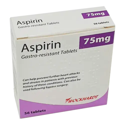 Aspirin E/C 75mg Tablets - 56 Tablets - Pain Relief