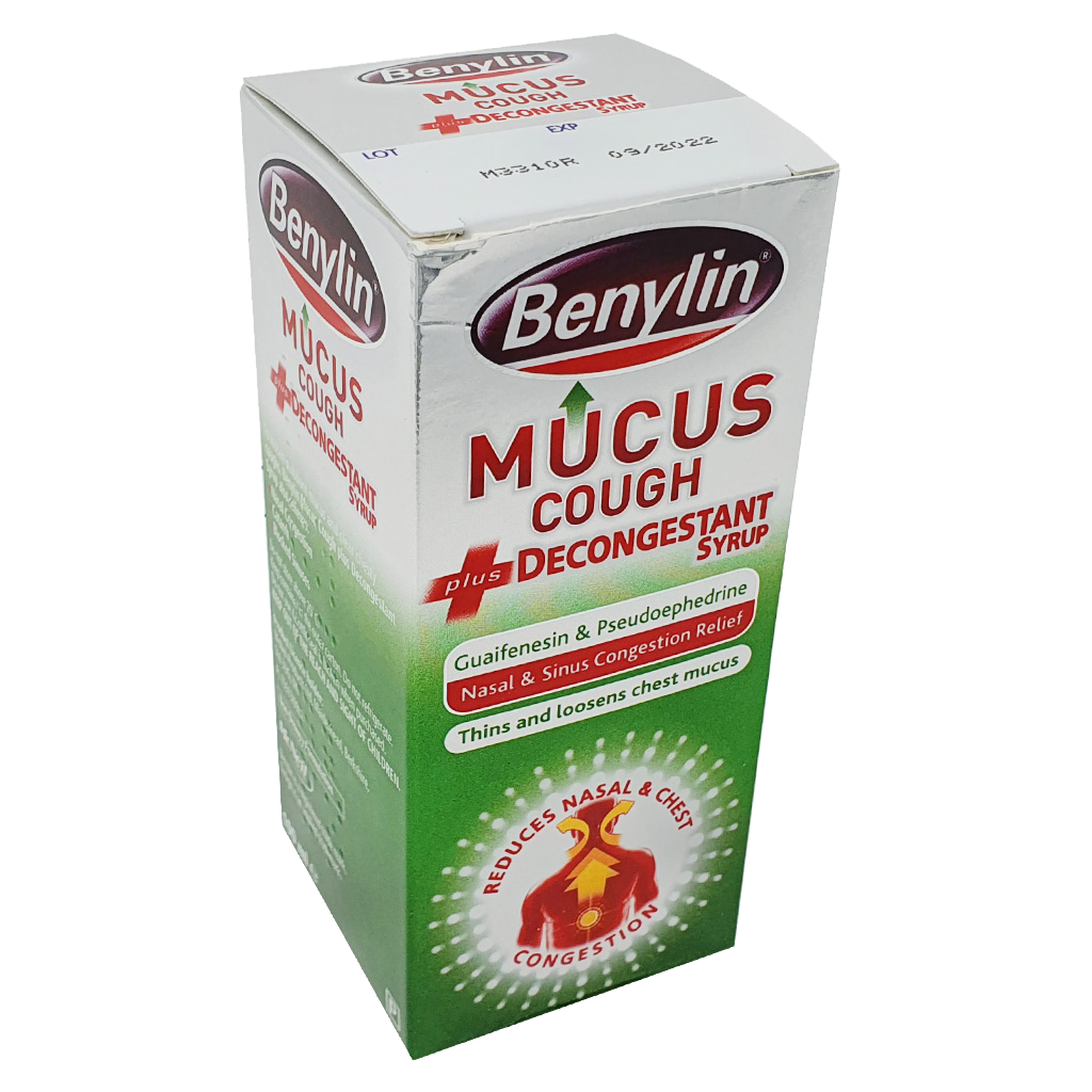 Benylin Mucus Cough plus Decongestant Syrup - Cold and Flu