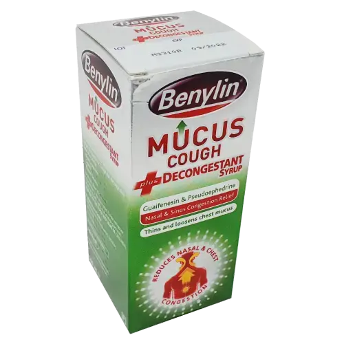 Benylin Mucus Cough plus Decongestant Syrup - Cold and Flu