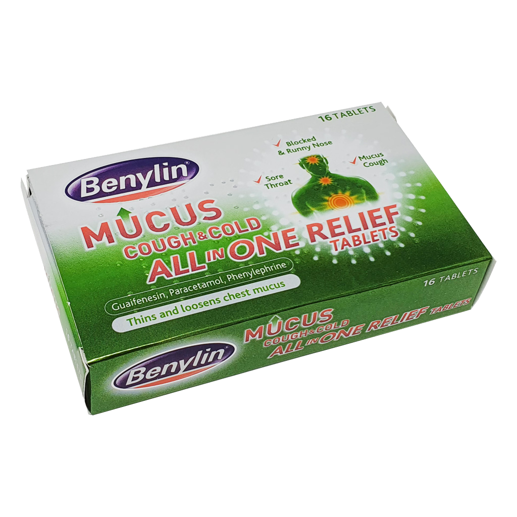 Benylin Mucus Cough & Cold All in One Relief Tablets - Cold and Flu