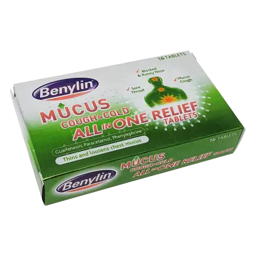 Benylin Mucus Cough & Cold All in One Relief Tablets - Cold and Flu