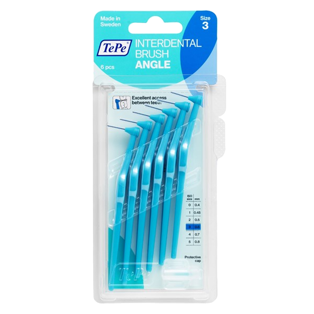 Tepe Angled Blue Brush 6 Pack - Dental Products