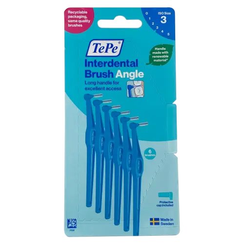 Tepe Angled Blue Brush 6 Pack - Dental Products
