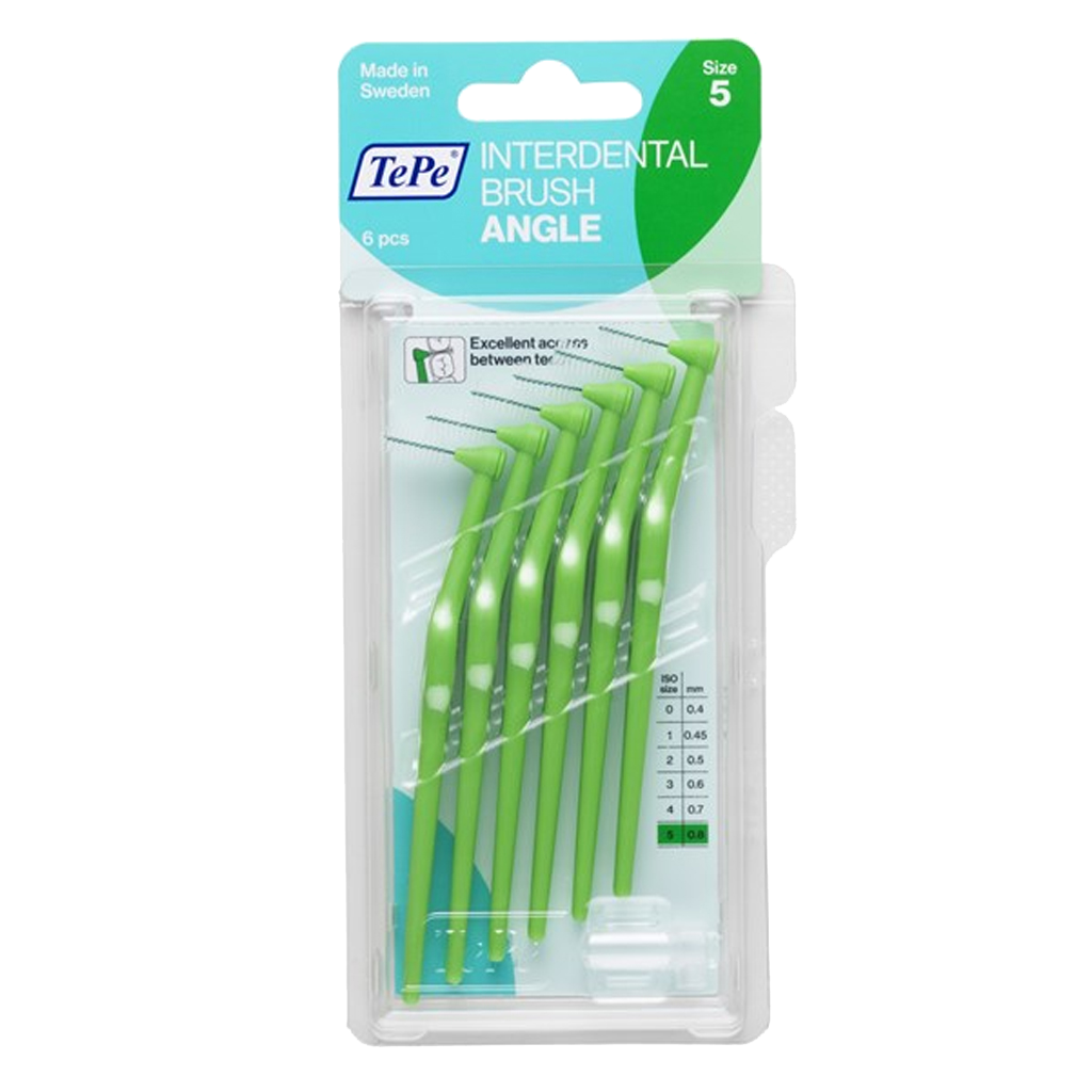 Buy Tepe Angled Green Brush 6 Pack Dental Products
