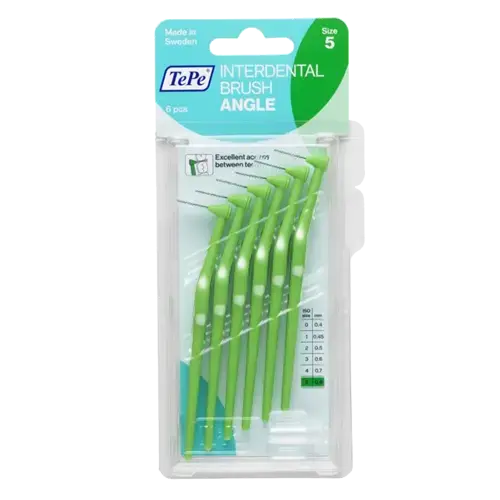 Tepe Angled Green Brush 6 Pack - Oral Health
