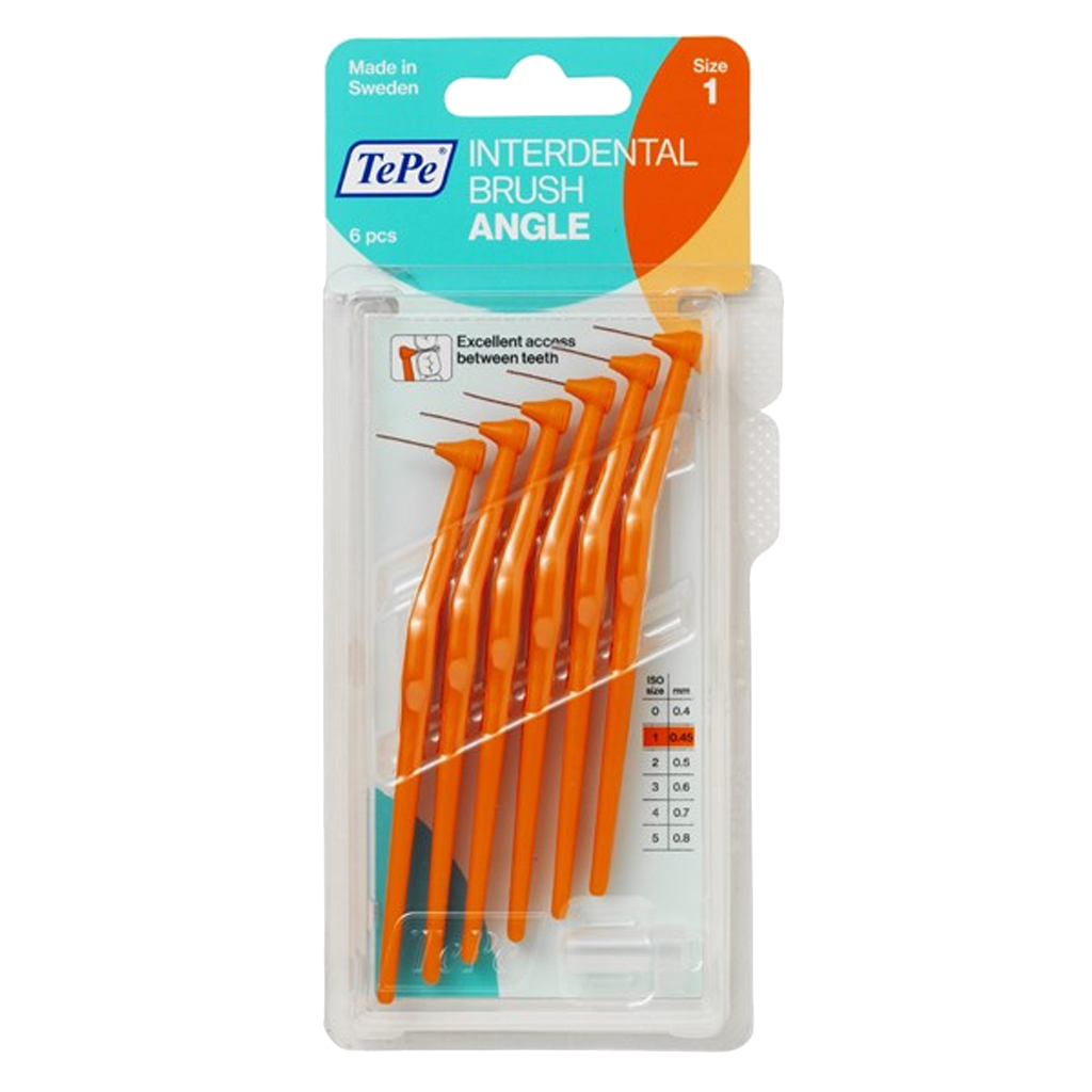 Tepe Angled Orange Brush 6 Pack - Dental Products