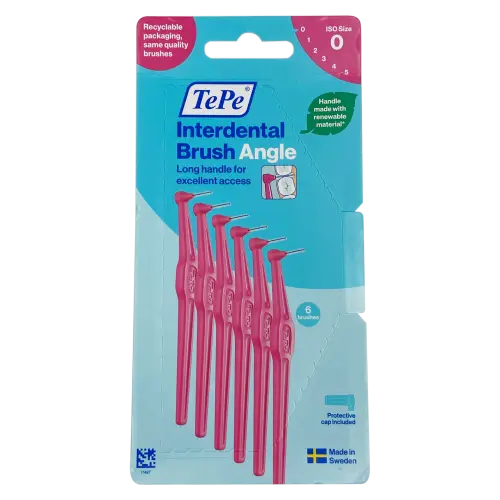 Tepe Angled Pink Brush 6 Pack
