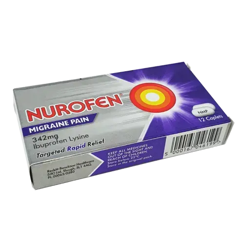 Nurofen Migraine Pain 342mg Caplets  - 12 Caplets - Pain Relief