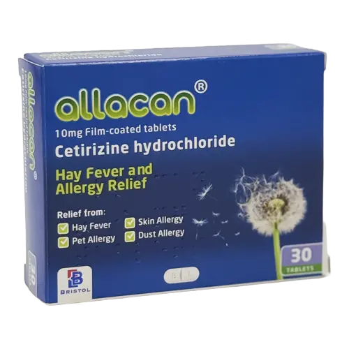 Allacan Cetirizine Hydrochloride 30 Tablets