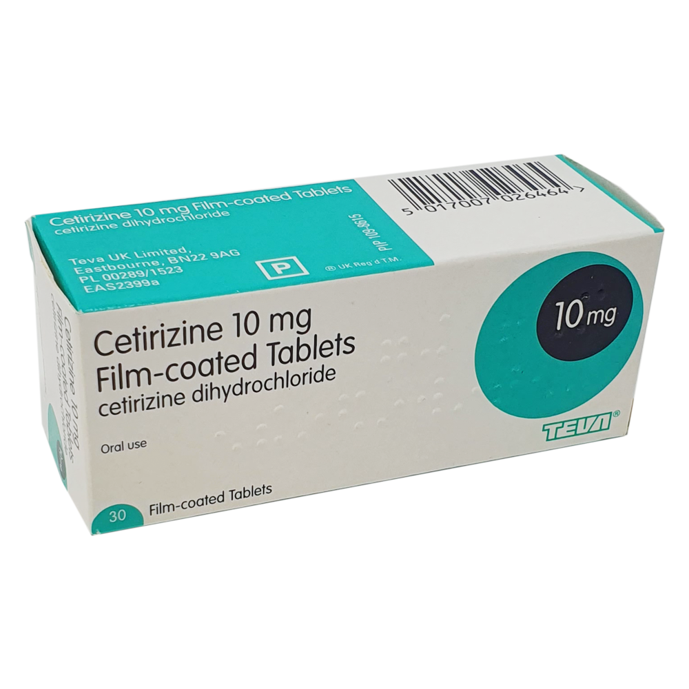 Cetirizine hydrochloride 10mg Tablets - 30 Tablets - Creams and Ointments