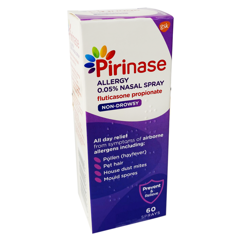 Pirinase Allergy Nasal Spray 60 Sprays (Fluticasone Propionate 0.05%) - Allergy and OTC Hay Fever