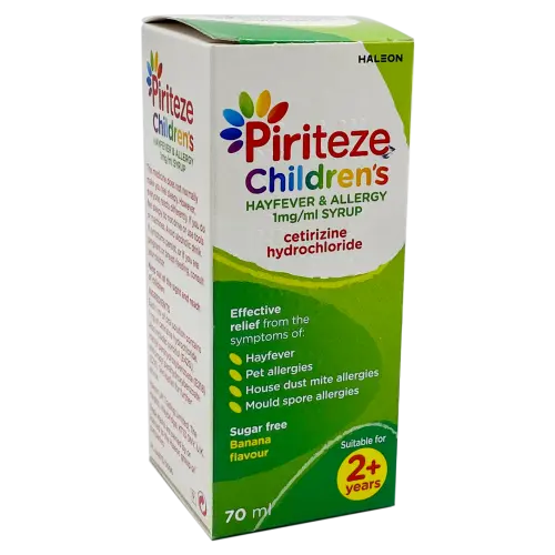 Piriteze Syrup 70Ml (Cetirizine Hydrochloride 1Mg)
