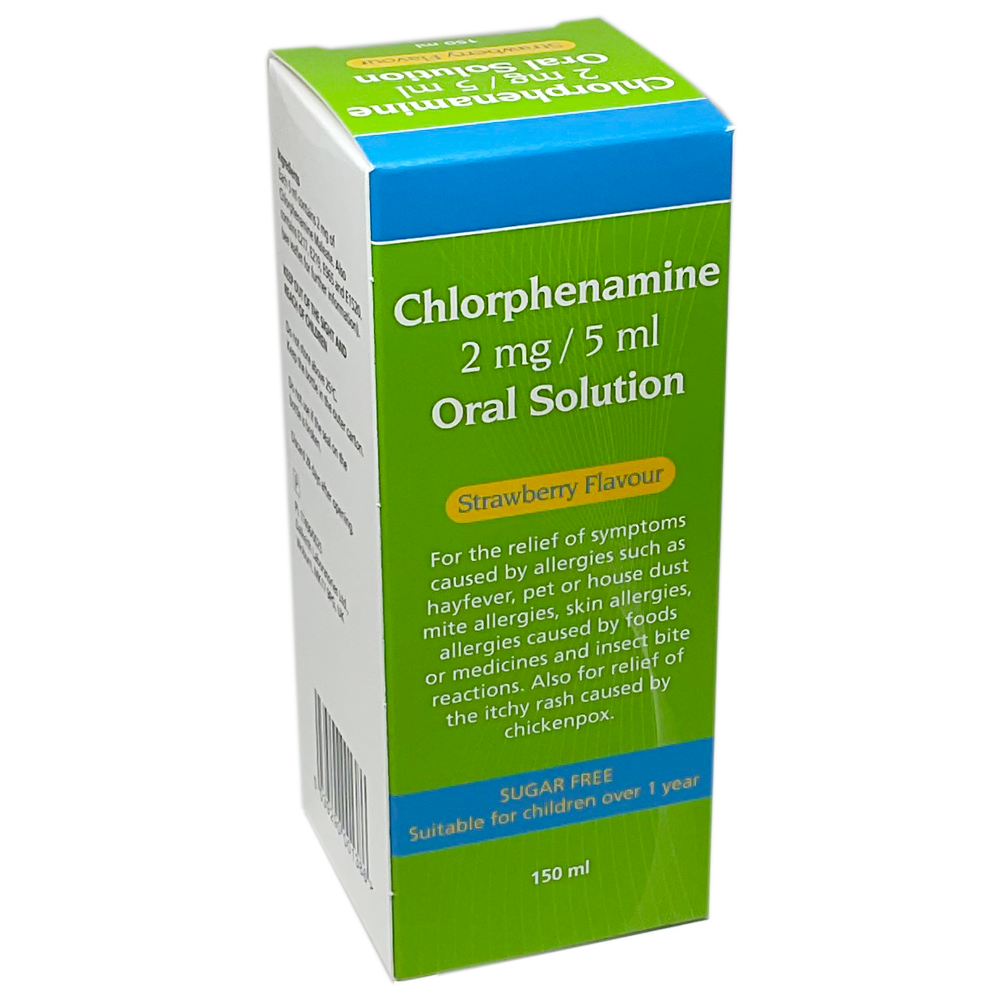 Chlorphenamine Maleate 2mg/5ml oral solution 150ml (Allerief) - Allergy and OTC Hay Fever