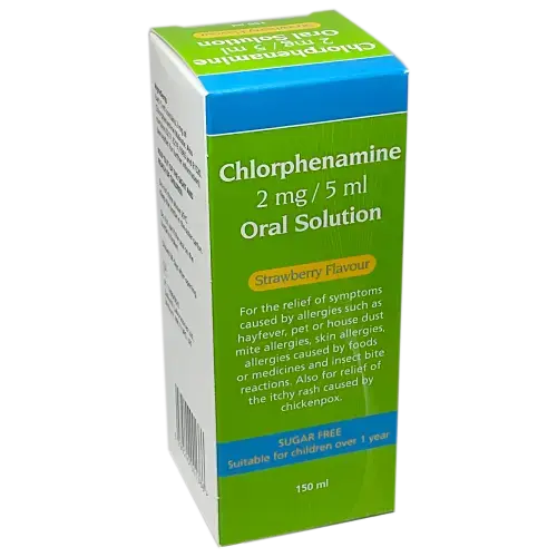 Chlorphenamine Maleate 2mg/5ml oral solution 150ml (Allerief) - Baby and Toddler