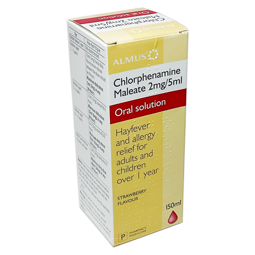 Chlorphenamine Maleate 2mg/5ml oral solution 150ml (Allerief) - Allergy and OTC Hay Fever