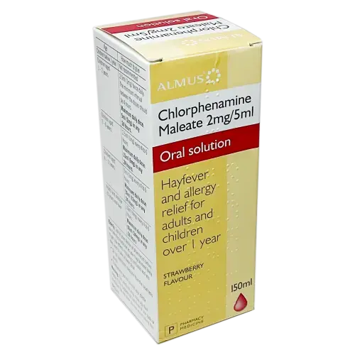 Chlorphenamine Maleate 2mg/5ml oral solution 150ml (Allerief) - Baby and Toddler