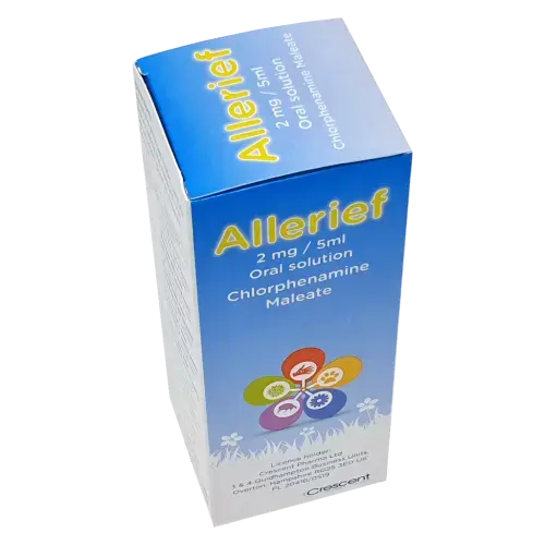 Chlorphenamine Maleate 2mg/5ml oral solution 150ml (Allerief) - Baby and Toddler