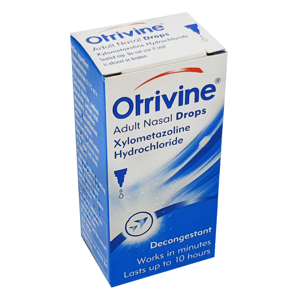 Otrivine Adult Nasal Drops (Xylometazoline Hydrochloride 0.1%) 10ml - Allergy and OTC Hay Fever
