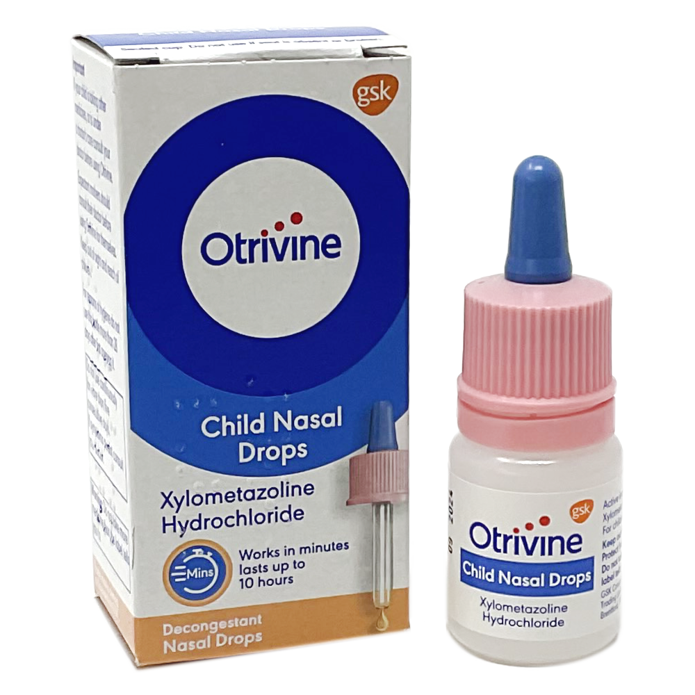 Otrivine Childrens Nasal Drops (Xylometazoline Hydrochloride 0.05%) 10ml - Cold and Flu