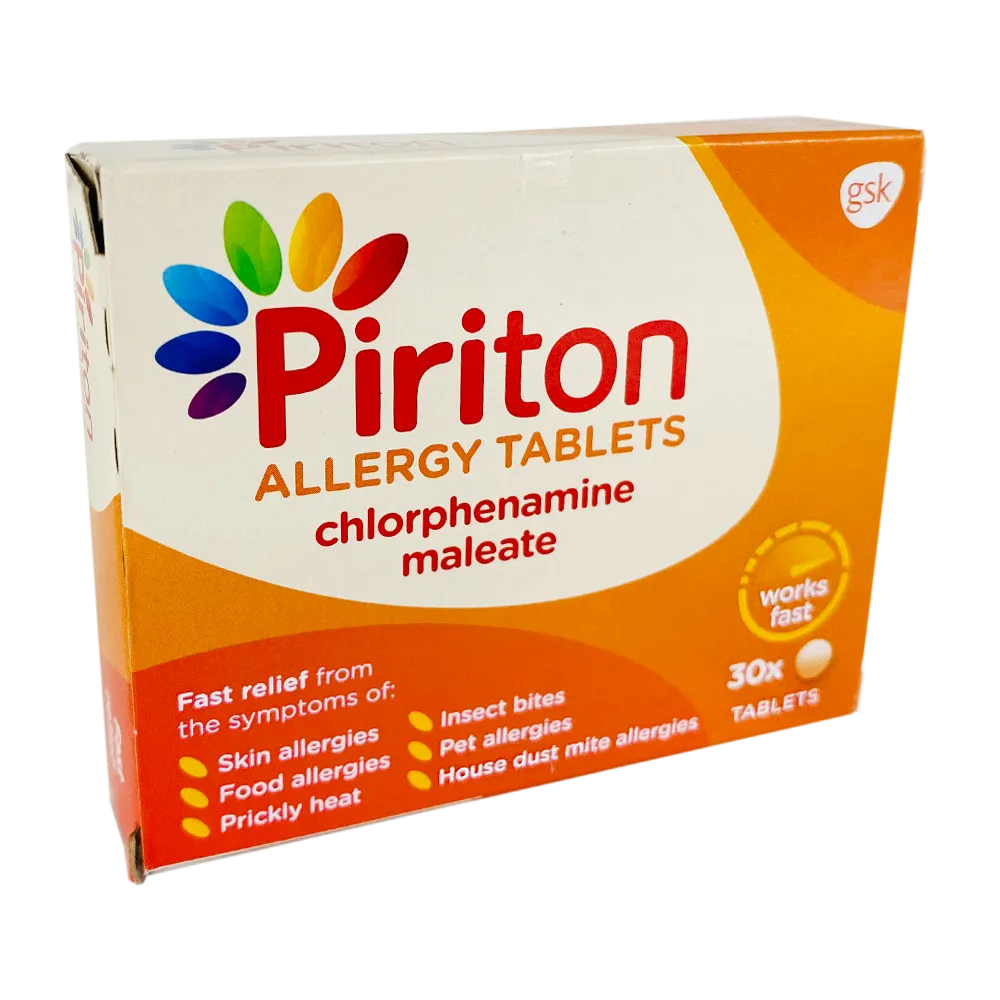 Piriton Allergy 4mg Tablets - 30 Tablets - Allergy and OTC Hay Fever