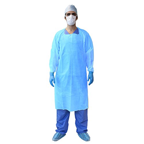 Blue Antimicrobial Open Back Gowns - PPE - Personal Protective Equipment
