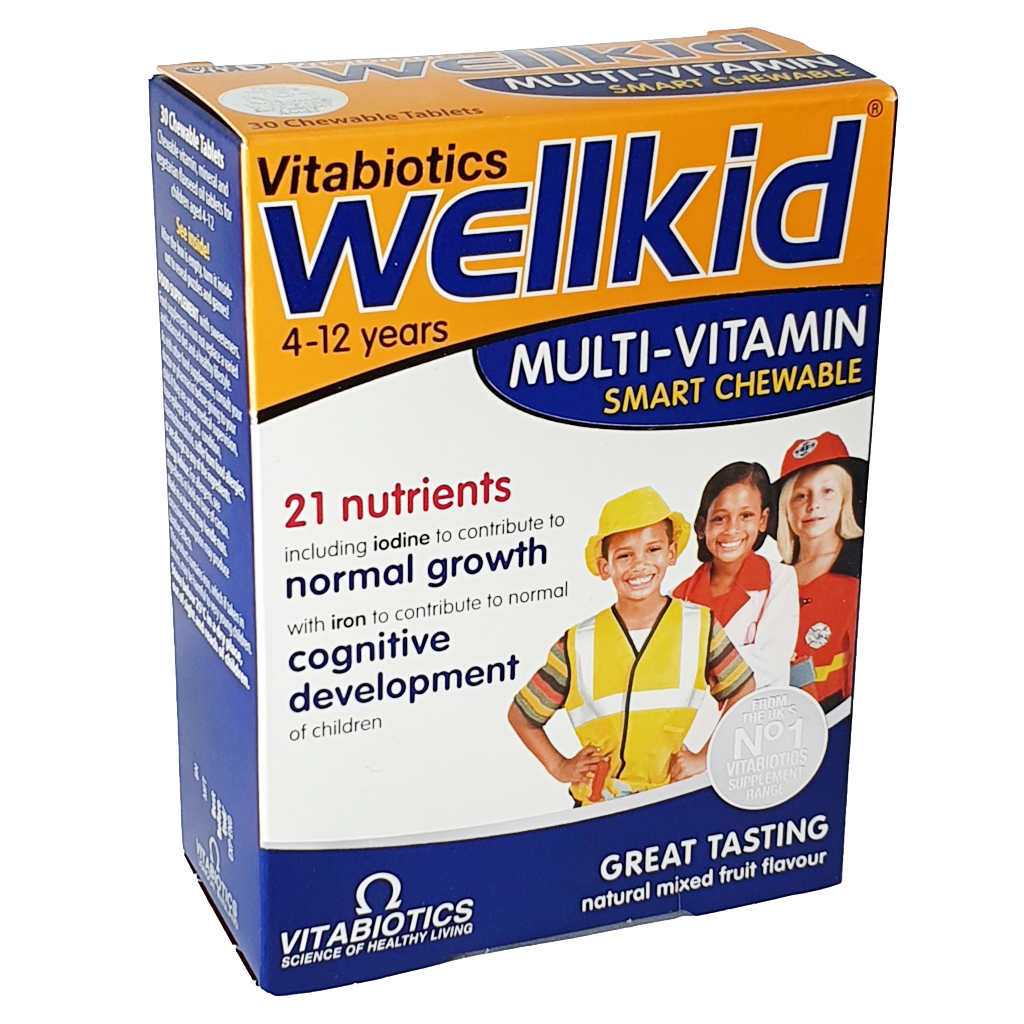 Wellkid Multi-Vitamin chewable tablets (Vitabiotics) - 30 Chewable Tablets - Baby and Toddler