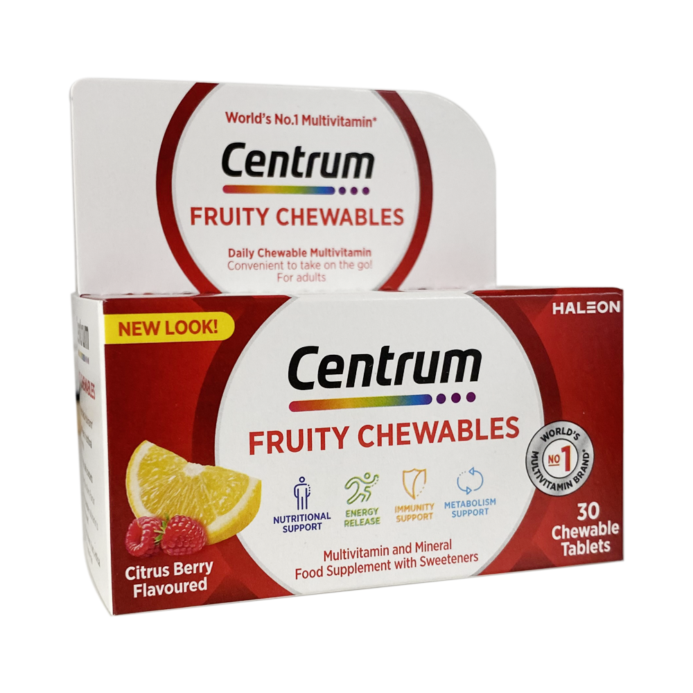Centrum Fruity Chewables Tablets - 30 Tablets NEW