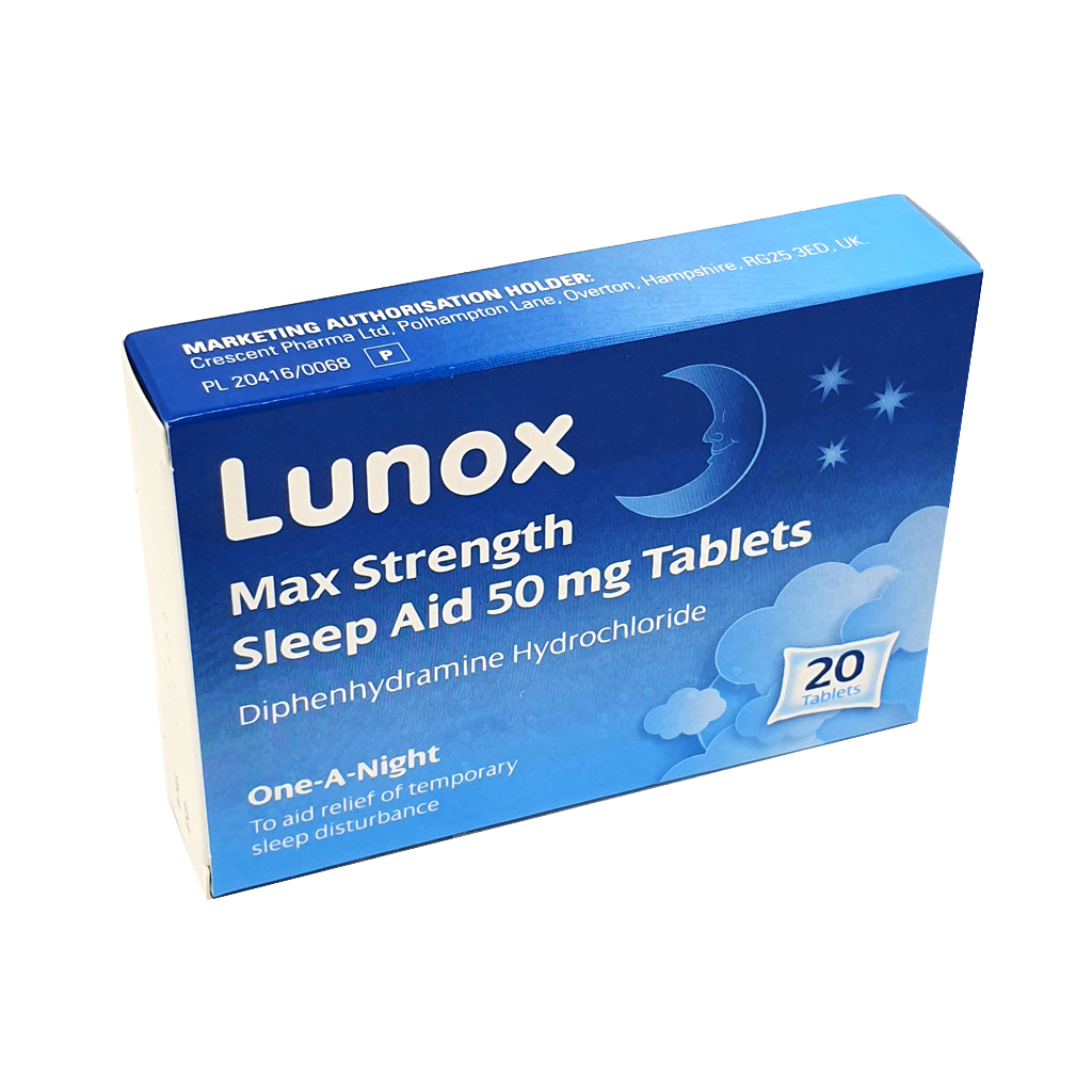 Lunox Max Strength Sleep Aid 50mg 20 tablets - Sleep Aid