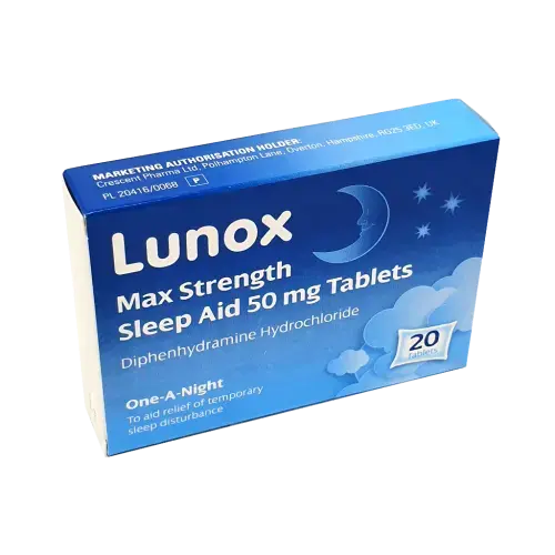 Lunox Max Strength Sleep Aid 50mg Tablets - 20 tablets - Sleep Aid