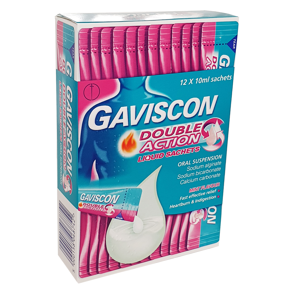 Gaviscon Double Action Liquid Sachets - 12 Sachets - Indigestion