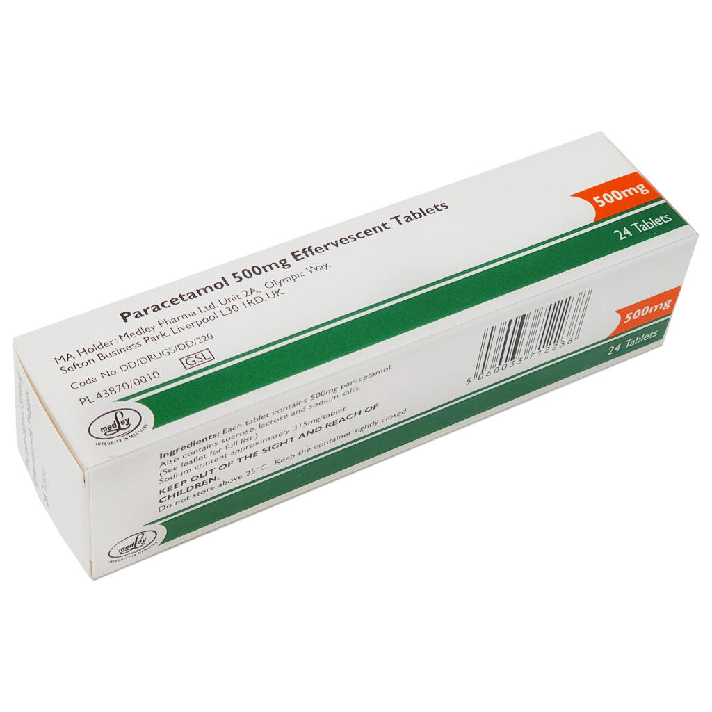 Paracetamol 500mg Soluble Tablets - 24 Tablets - Electrical Health and Diagnotisc Equipment