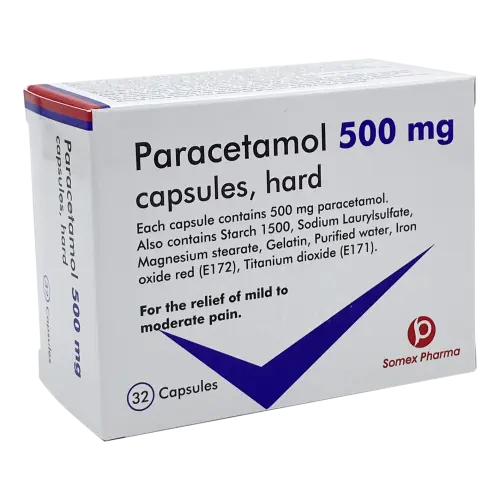 Paracetamol 500Mg Capsules - 32 Capsules - Somex Pharam