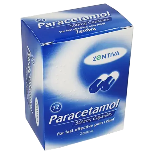 Paracetamol 500mg Capsules - 32 Capsules - Cold and Flu