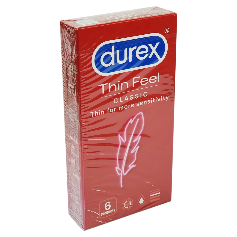 Durex Thin Feel Latex Condoms 6 pack - Condoms and Sexual Health