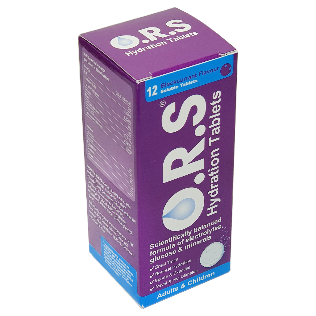 O.R.S Hydration Tablets Blackcurrant - 12 Tablets - Cold and Flu