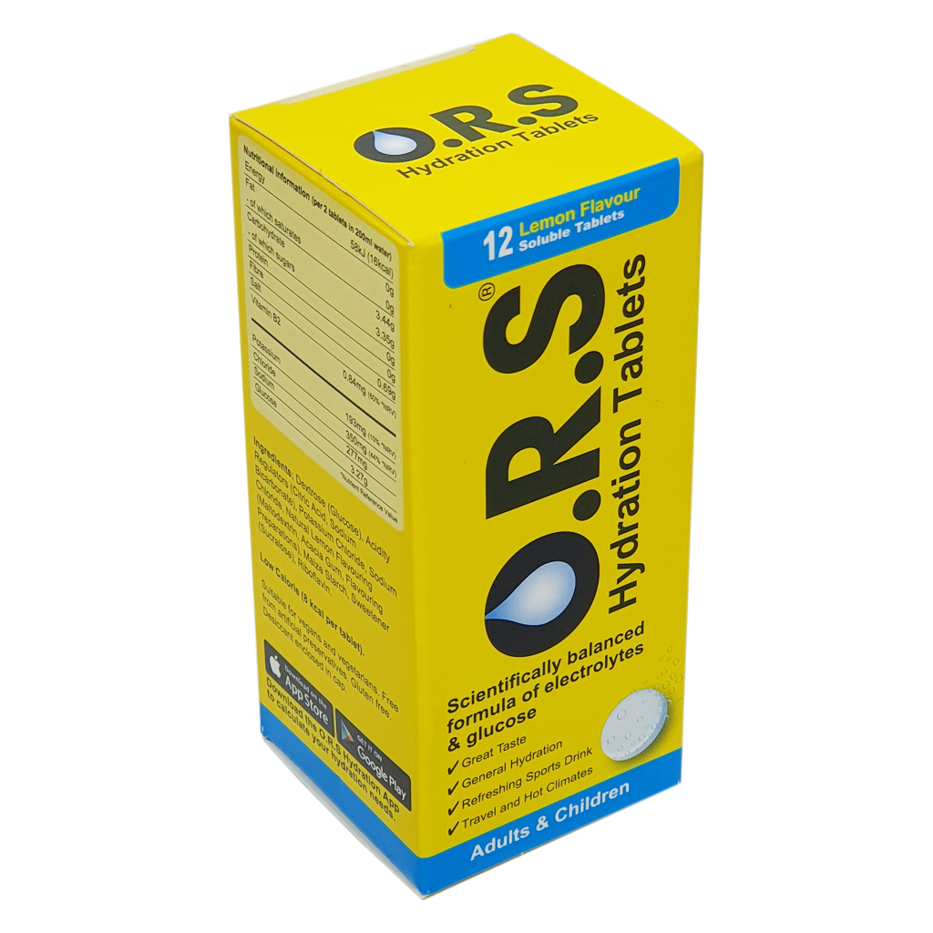 O.R.S Hydration Tablets Lemon 12 pack - Diarrhoea